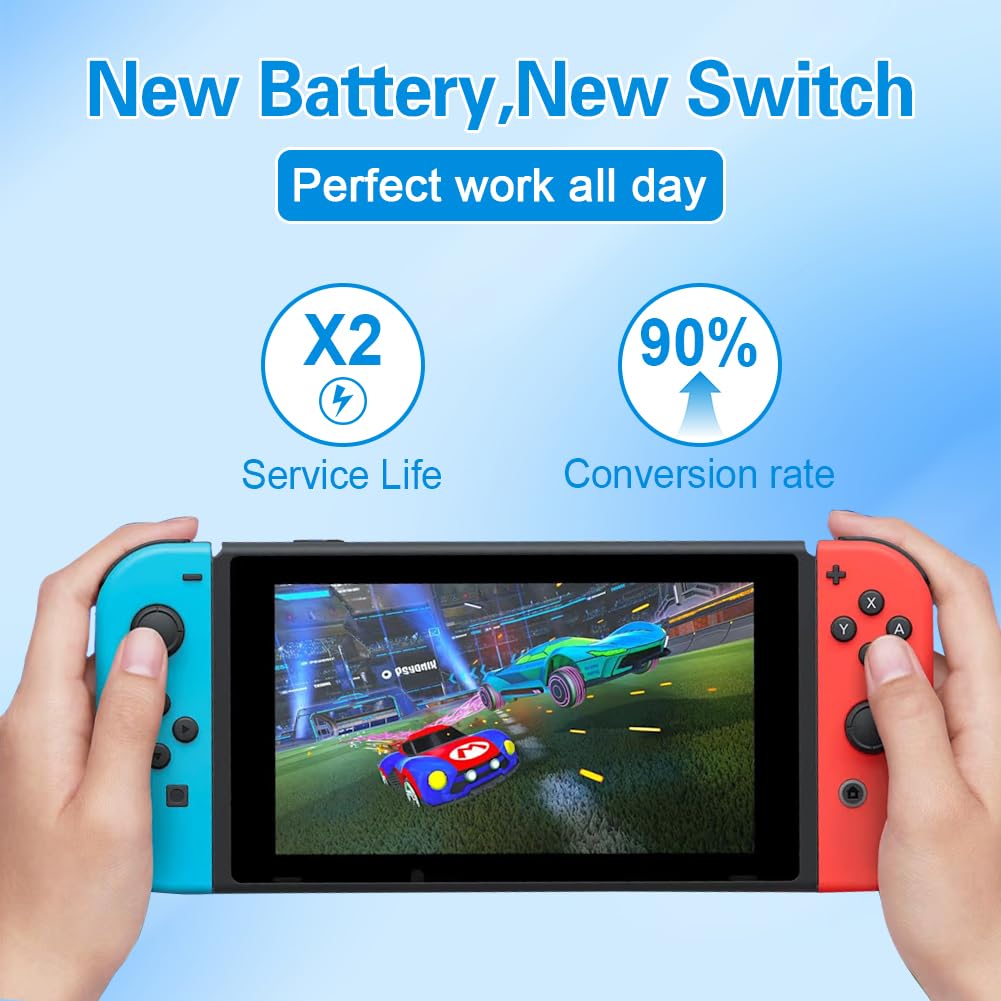 XYIRMCYF 11000mAh HAC-003 Battery Replacement for Nintendo Switch HAC-001 (2017) – New Upgrade, Long Cycle Life, with Repair Kits