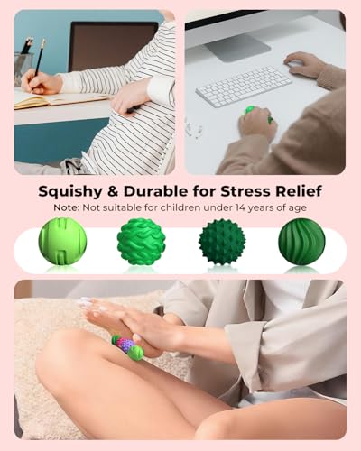 XYOFUN 8-Pack Silicone Magnetic Fidget Balls – Violet, Textured Stress Relief Toys for Office & Home