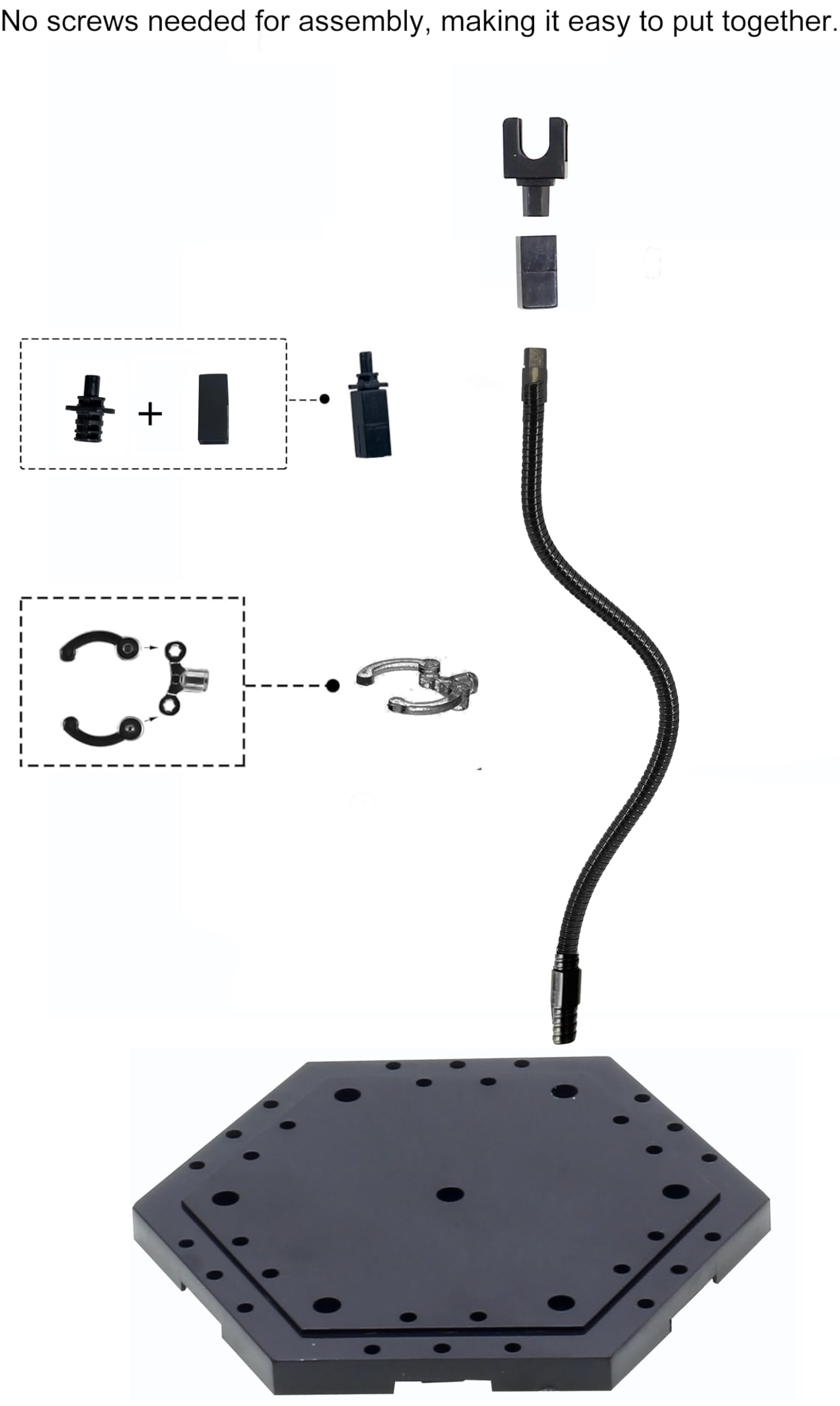 XyviLokit Hobby Action Base Model Stand for 1/144 Gundam and 6-Inch Figures – Screwless Assembly with Adjustable Metal Arm