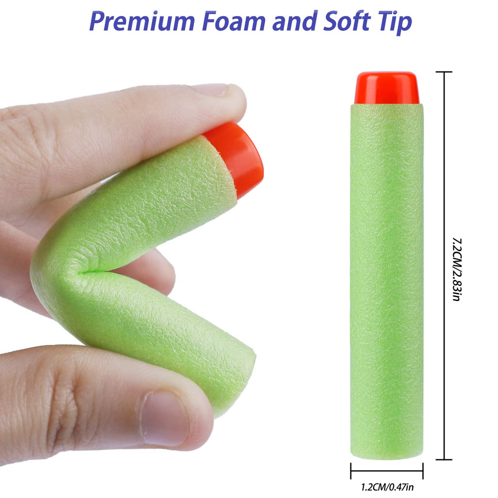 YagoDago 200-Pack Foam Darts Refill - Whistling Nerf Compatible Bullets for N-Strike Elite (Green)