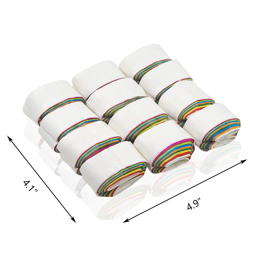 Yahpetes Mouth Coils - 12 Pack Multicolored Paper Streamers for Stage Magic Tricks