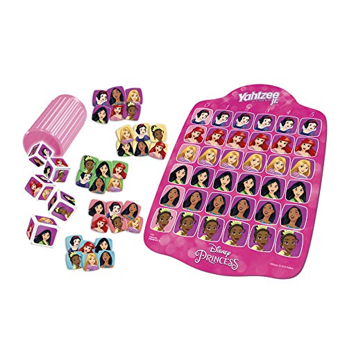 Yahtzee Jr. Disney Princess Board Game – Matching Dice Game for Kids Ages 4+ (2-4 Players)