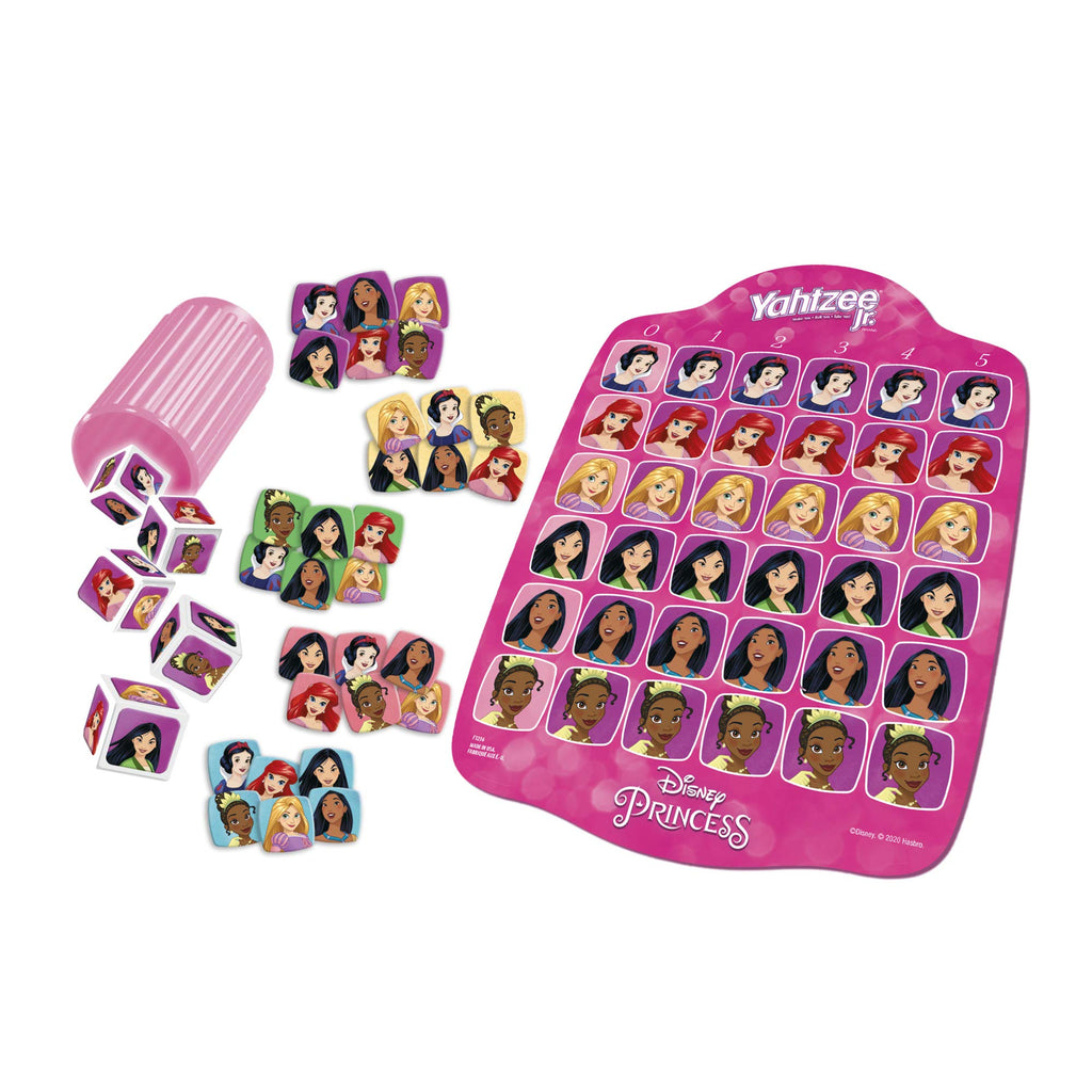 Yahtzee Jr. Disney Princess Board Game – Matching Dice Game for Kids Ages 4+ (2-4 Players)