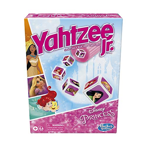 Yahtzee Jr. Disney Princess Board Game – Matching Dice Game for Kids Ages 4+ (2-4 Players)