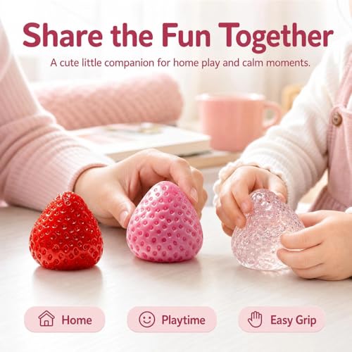 Yajouwin Strawberry Squishy Toys – 3-Pack Scented Kawaii Fidgets for Stress Relief