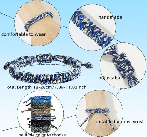 YANMIN 12 Pack Braided Friendship Bracelets – Adjustable Paracord Cord Bracelets for Teen Boys, Easter Basket Fillers, Birthday Party Favors