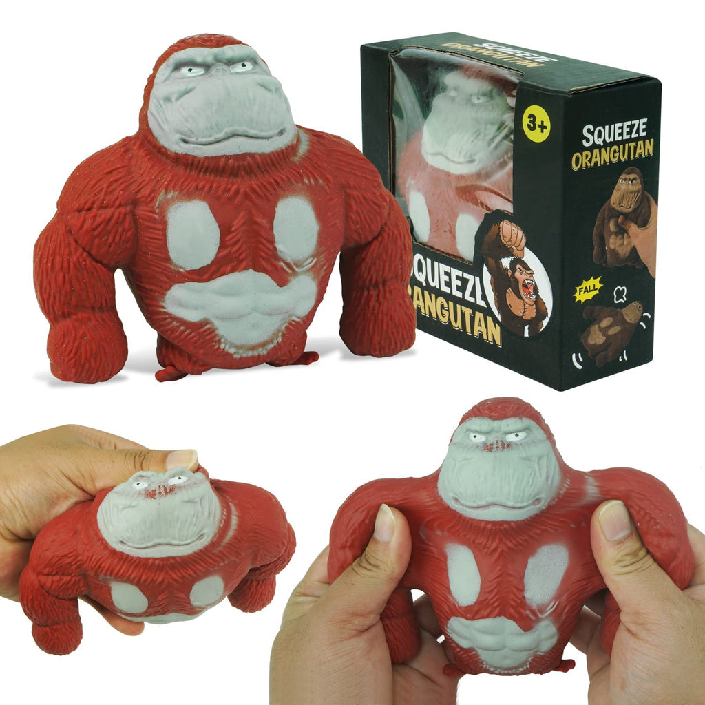 YANZHE Red Squishy Monkey Stress Toy – Soft Stretchable Gorilla for Anxiety Relief, Sensory Play for Kids and Adults