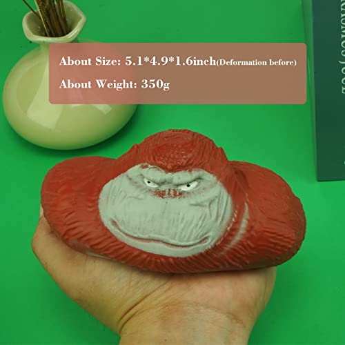 YANZHE Red Squishy Monkey Stress Toy – Soft Stretchable Gorilla for Anxiety Relief, Sensory Play for Kids and Adults