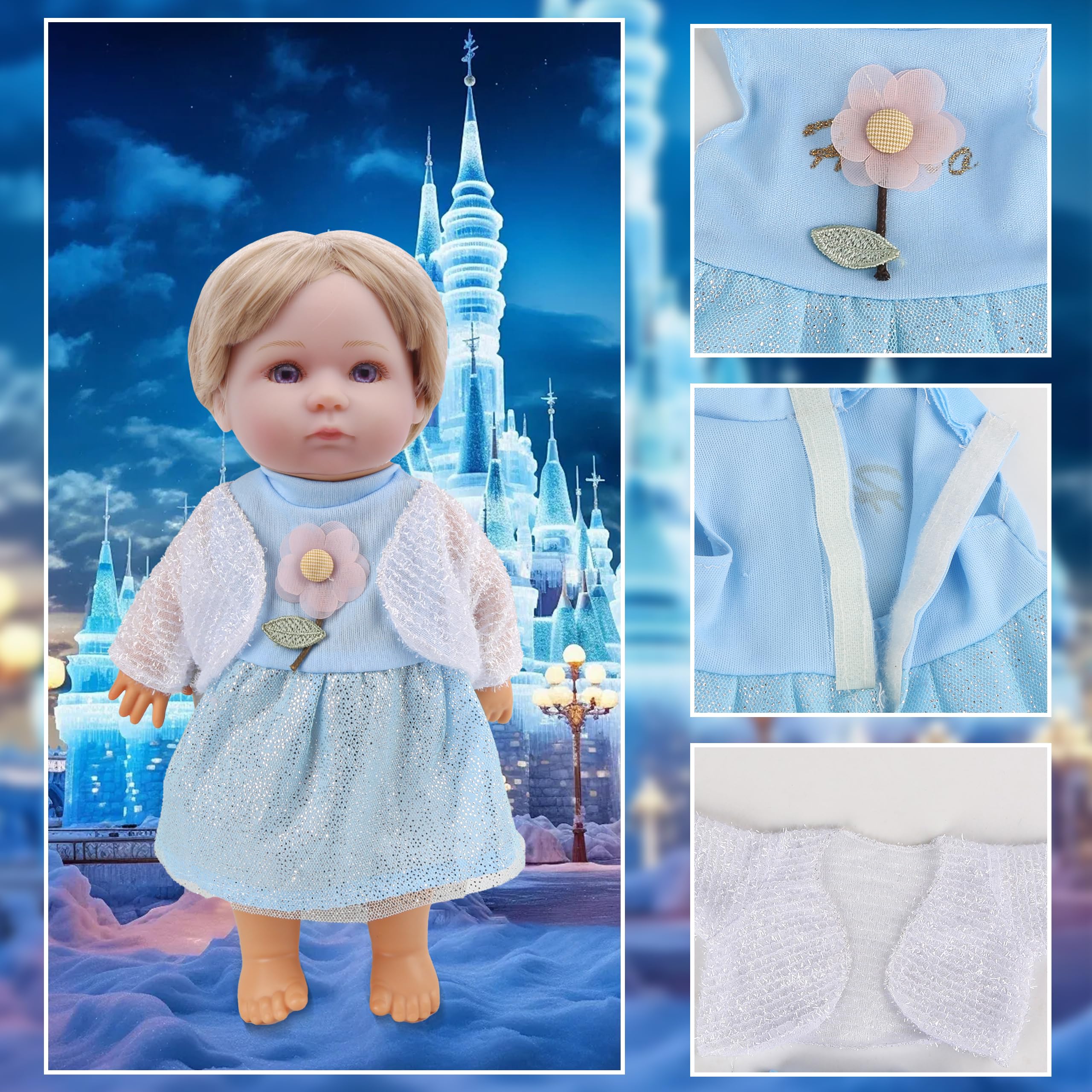 YAYYAY 6-Piece Doll Clothes Set for 10-12 Inch Dolls – Princess Outfits, Swimsuits & Gowns