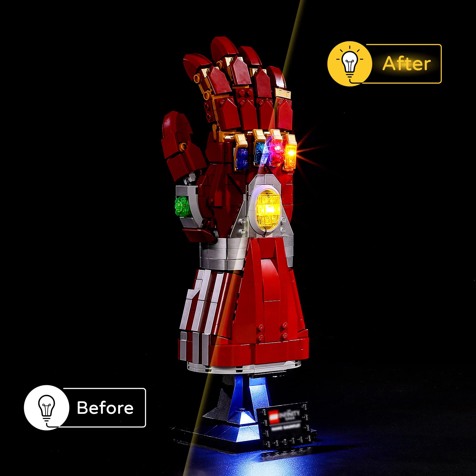 YEABRICKS LED Light Kit for LEGO 76223 Nano Gauntlet - Not Including LEGO Set