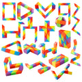 Yeetec Fidget Snake Cube 24-Pack - Rainbow Twist Puzzle Toy for Party Favors, Stress Relief, and Brain Teaser Fun