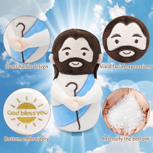 Yelakey Jesus and Mary Plush Dolls Set - 8 Inch Christian Stuffed Toys for Easter and Christmas Gifts