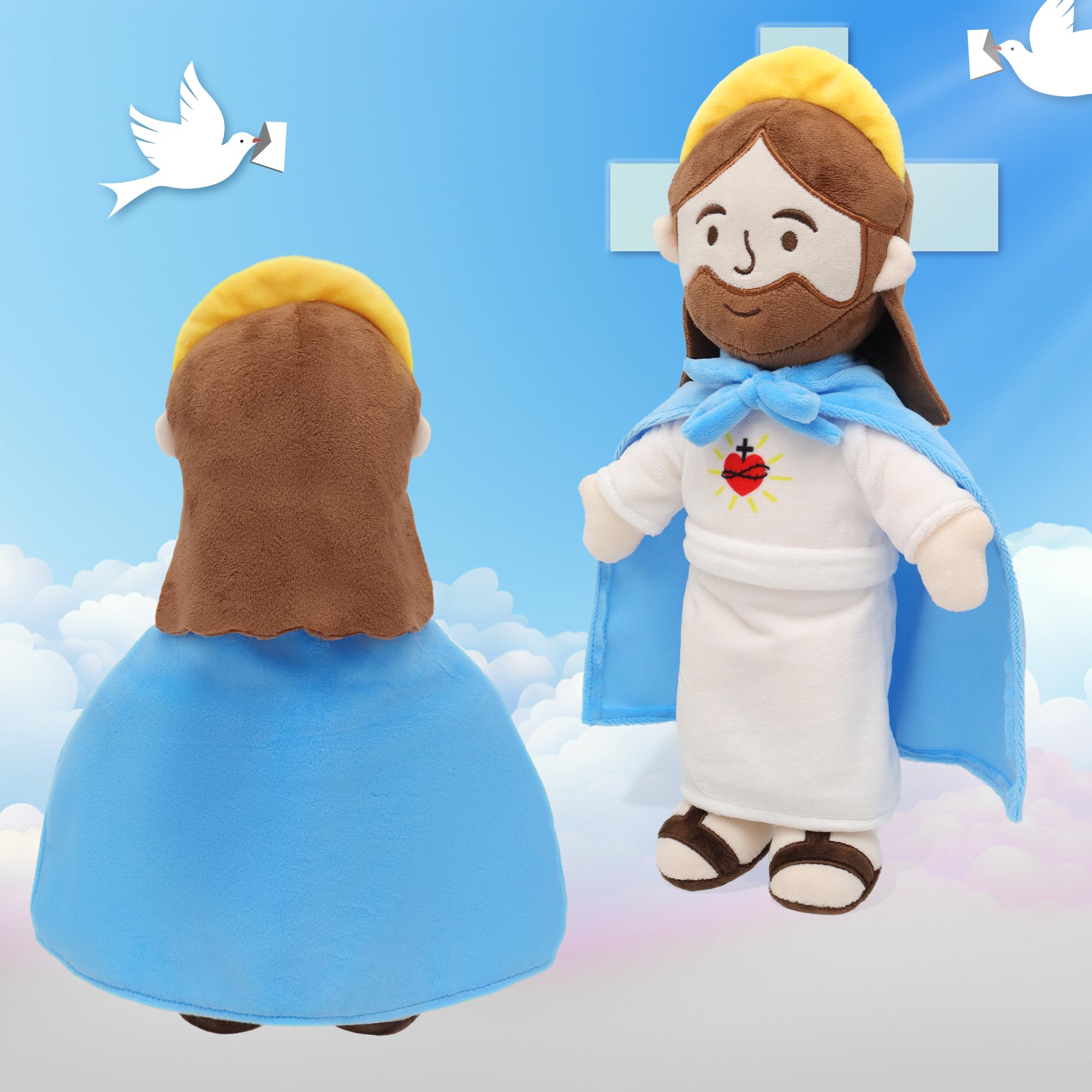 Yelakey Jesus Plush Doll 13 Inch - Soft Stuffed Religious Toy for Kids