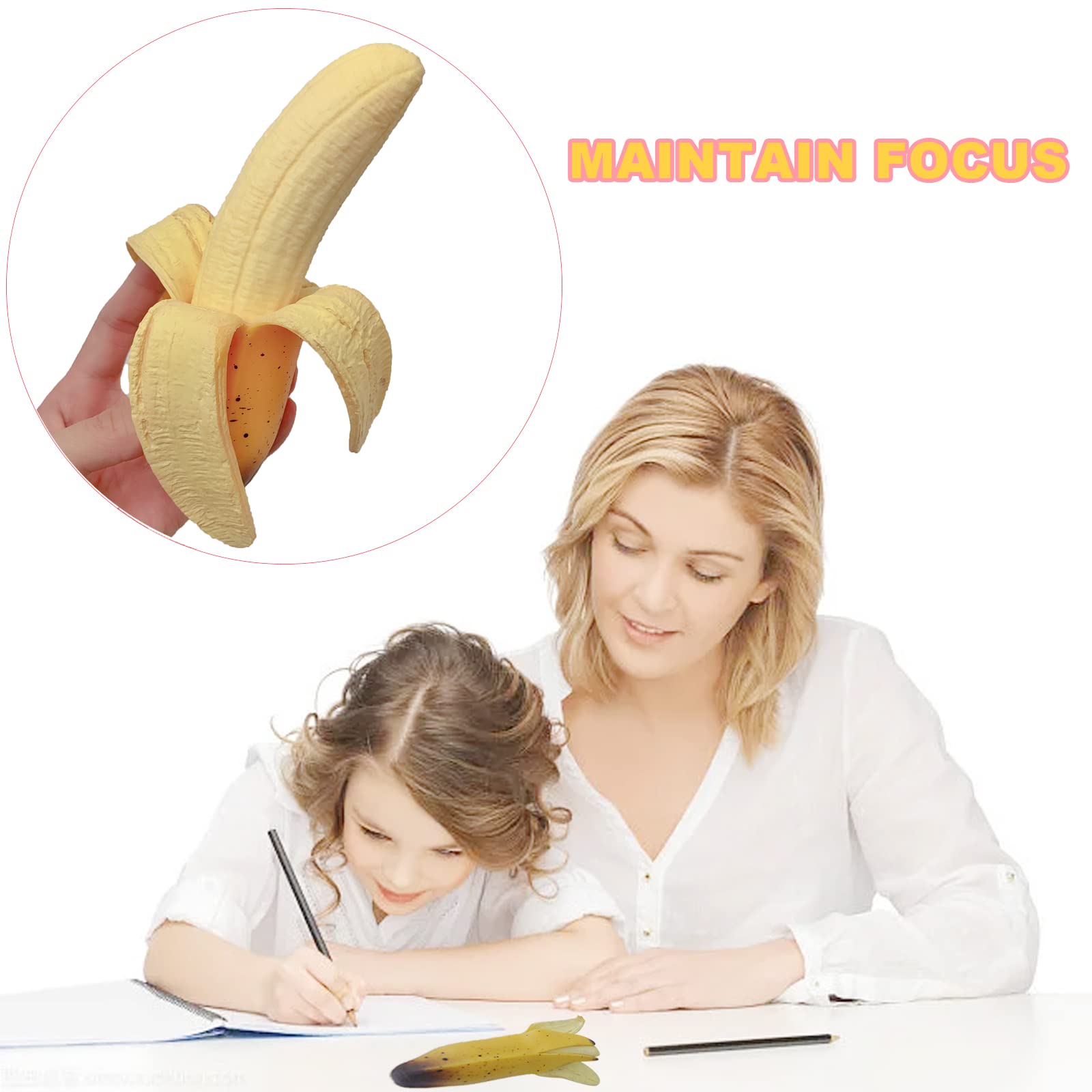 Yellow Banana Squishy Stress Relief Toy – Soft, Scented, Cute Gift for Kids and Adults