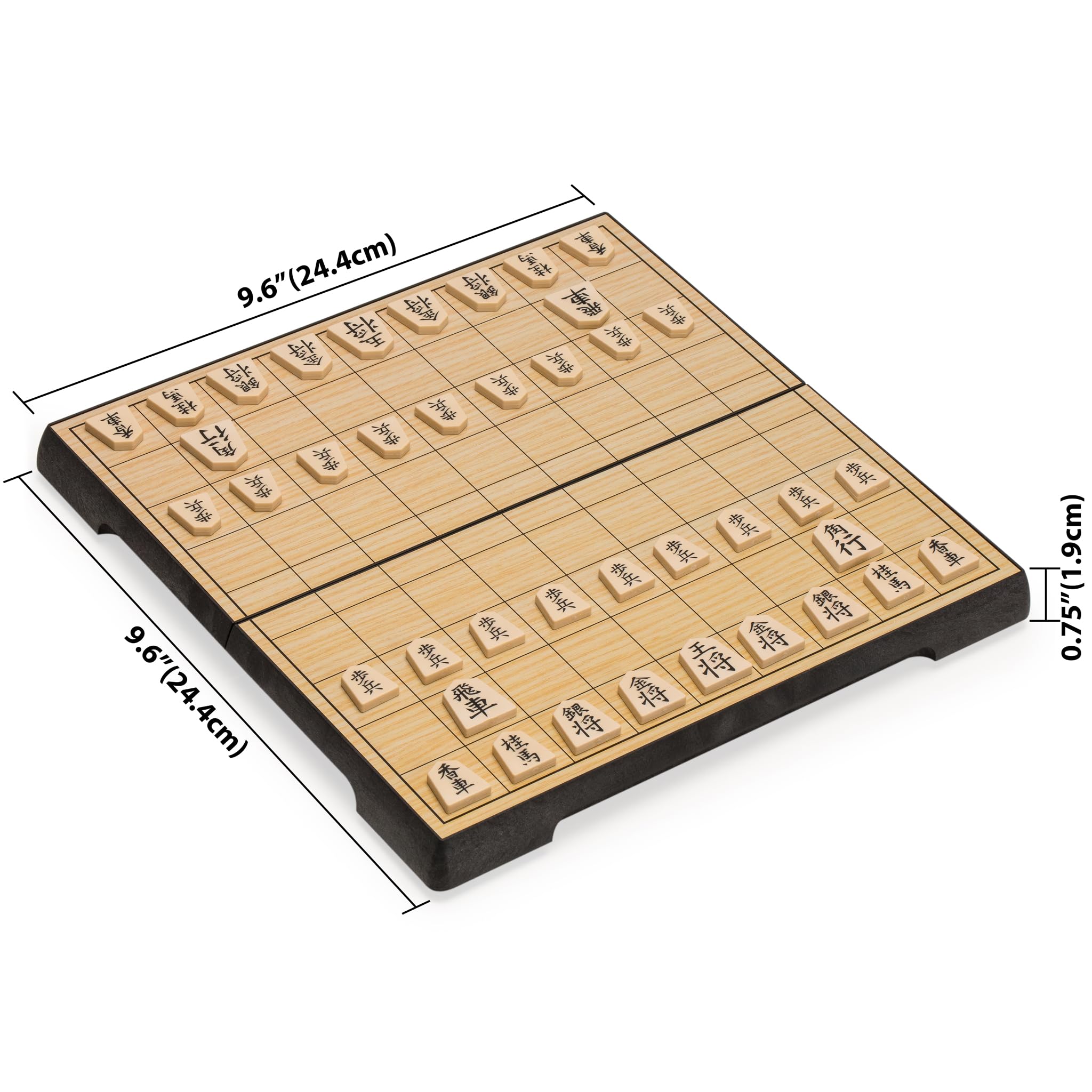 Yellow Mountain Imports Magnetic Shogi Set – 9.6-Inch Travel Japanese Chess Game with 40 Pieces