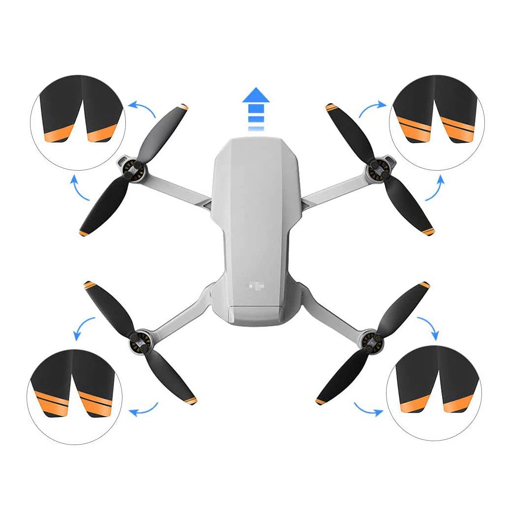 YETEETH 24-Pack Orange Propellers for DJI Mini 2/SE/Mini 4K – Low-Noise Quick-Release Replacement Blades