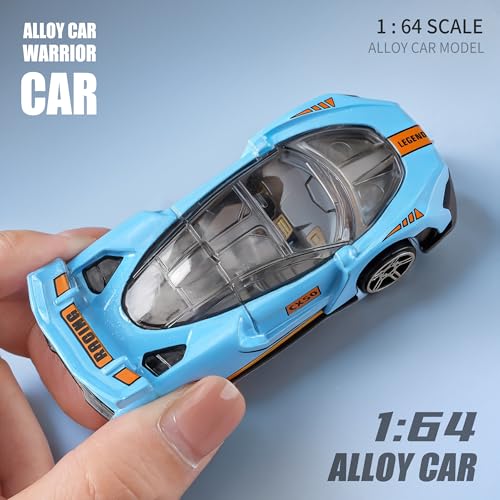 Yewkou 1:64 Scale Die-Cast Metal Toy Cars 12-Pack - Pickup, Racing, and Sports Cars for Kids Age 3+