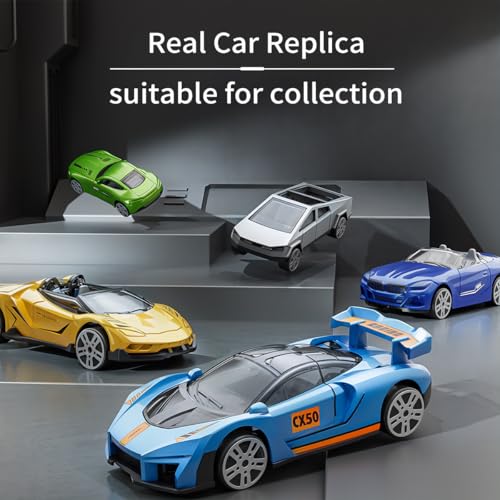 Yewkou 1:64 Scale Die-Cast Metal Toy Cars 12-Pack - Pickup, Racing, and Sports Cars for Kids Age 3+