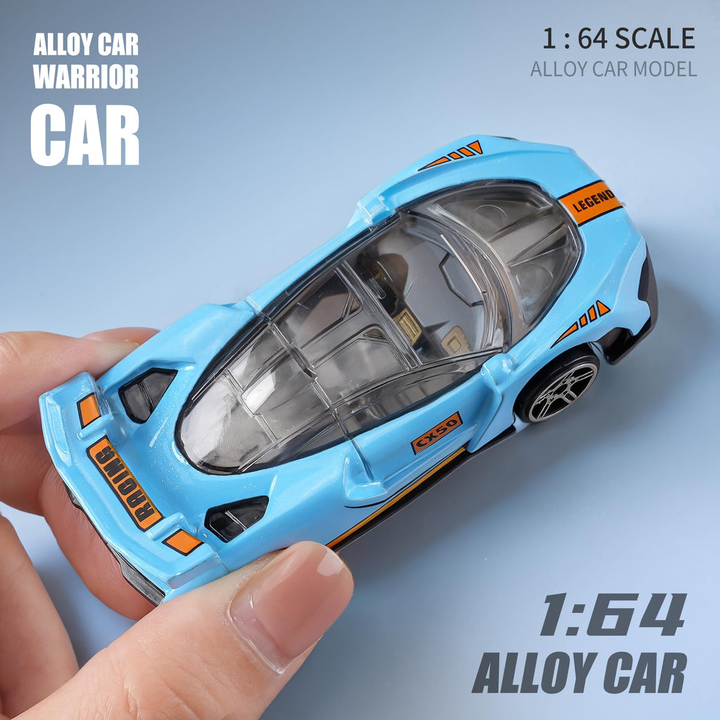 Yewkou 1:64 Scale Die-Cast Metal Toy Cars 12-Pack - Pickup, Racing, and Sports Cars for Kids Age 3+