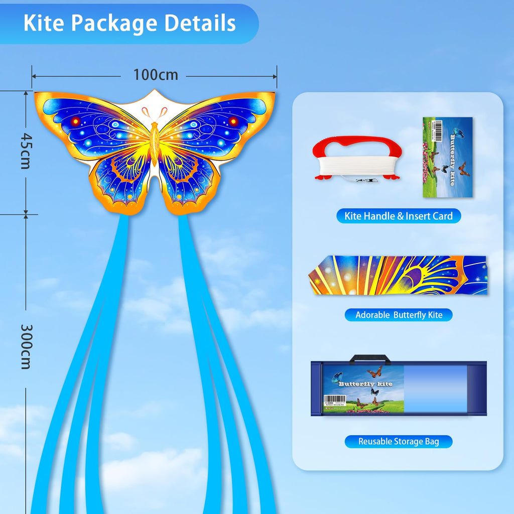 YFAFENGS Double Kite Set: Butterfly & Skull Kites for Kids and Adults, Easy to Fly and Portable