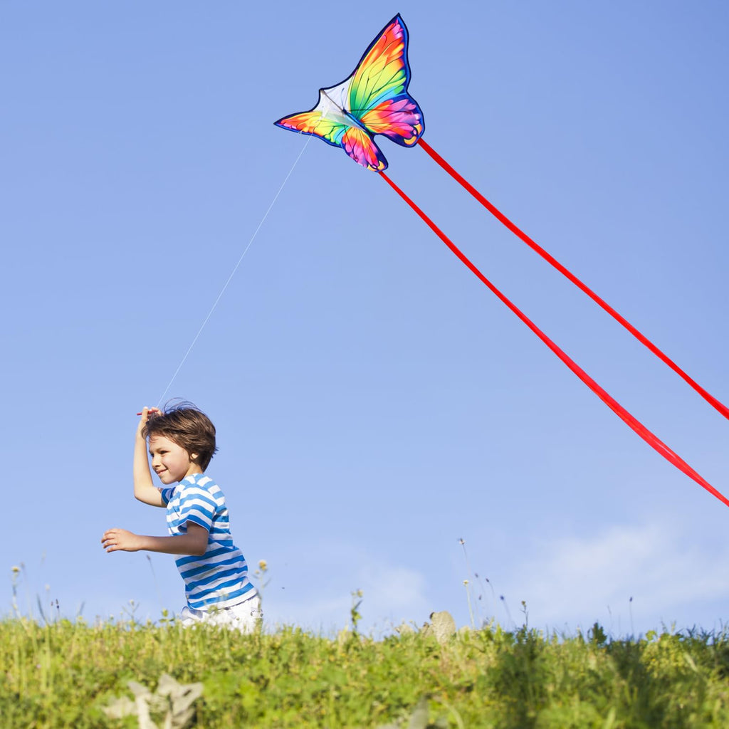 YFAFENGS Double Kite Set: Butterfly & Skull Kites for Kids and Adults, Easy to Fly and Portable