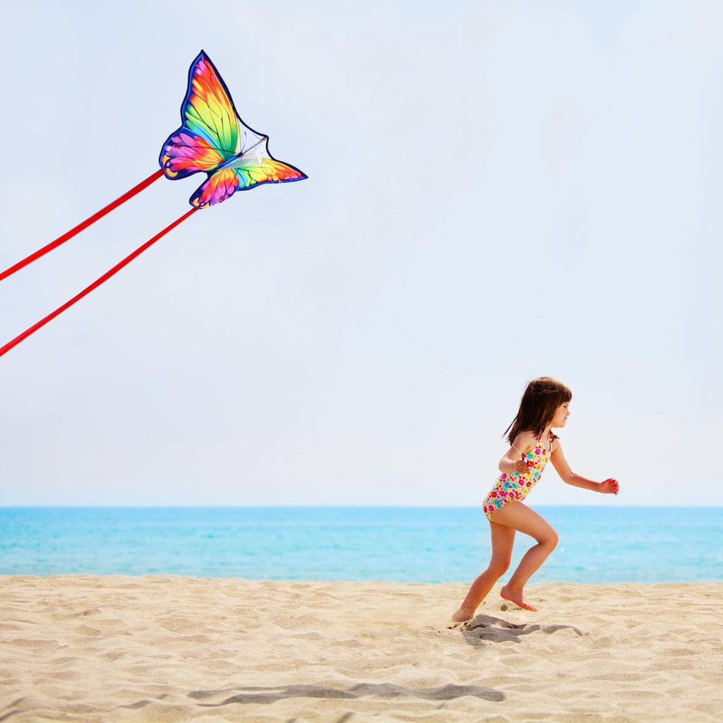 YFAFENGS Double Kite Set: Butterfly & Skull Kites for Kids and Adults, Easy to Fly and Portable