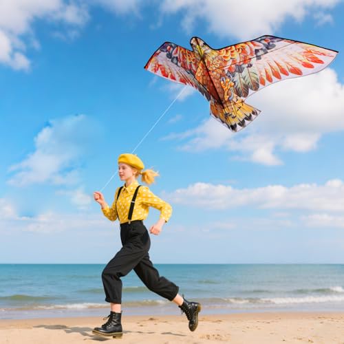 YFAFENGS Giant Red Eagle Kite – Durable Outdoor Kite for Adults and Kids, Easy to Fly at Beach or Park