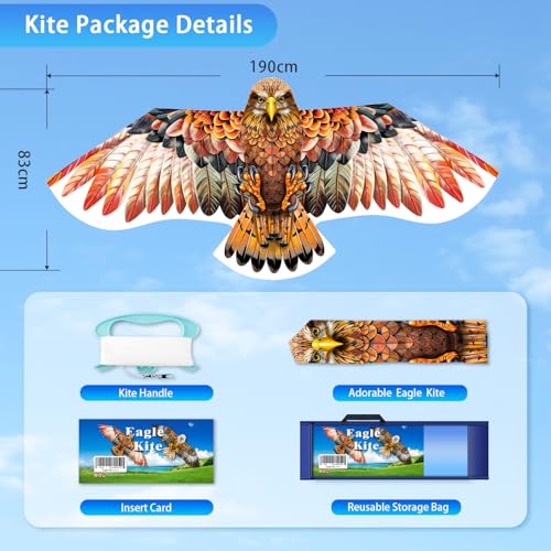 YFAFENGS Giant Red Eagle Kite – Durable Outdoor Kite for Adults and Kids, Easy to Fly at Beach or Park