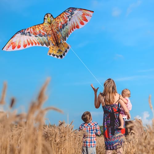 YFAFENGS Giant Red Eagle Kite – Durable Outdoor Kite for Adults and Kids, Easy to Fly at Beach or Park
