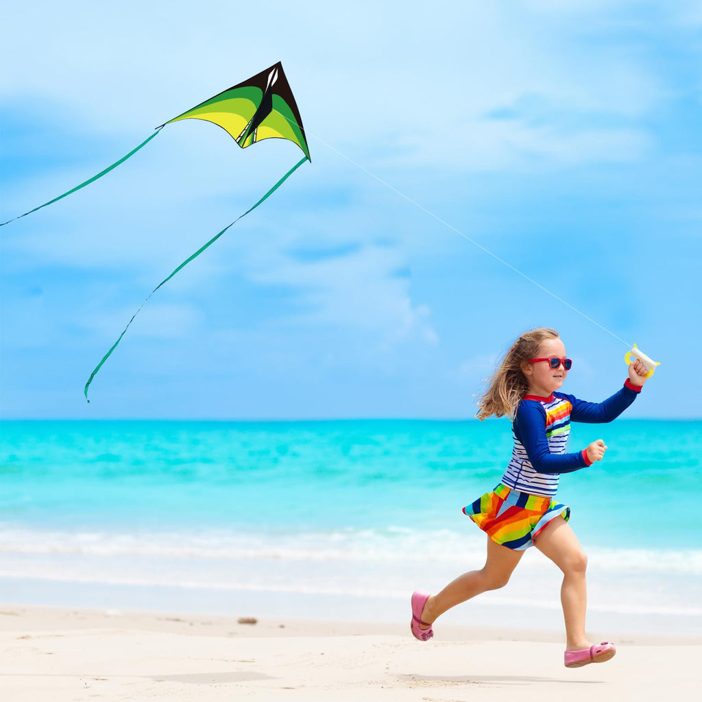 YFAFENGS Large Delta Kite for Kids & Adults – Easy to Fly with Line and Handle, Ripstop Polyester