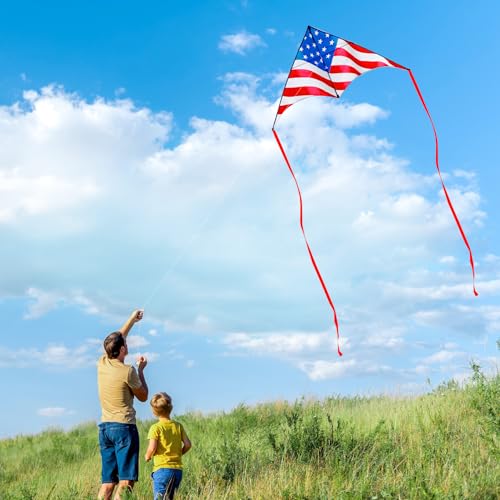 YFAFENGS Large Delta Kite for Kids & Adults – Waterproof, Easy to Fly with Line and Handle