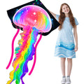 YFAFENGS Large Jellyfish Kite – Easy to Fly for Kids & Adults, Colorful Ripstop Polyester