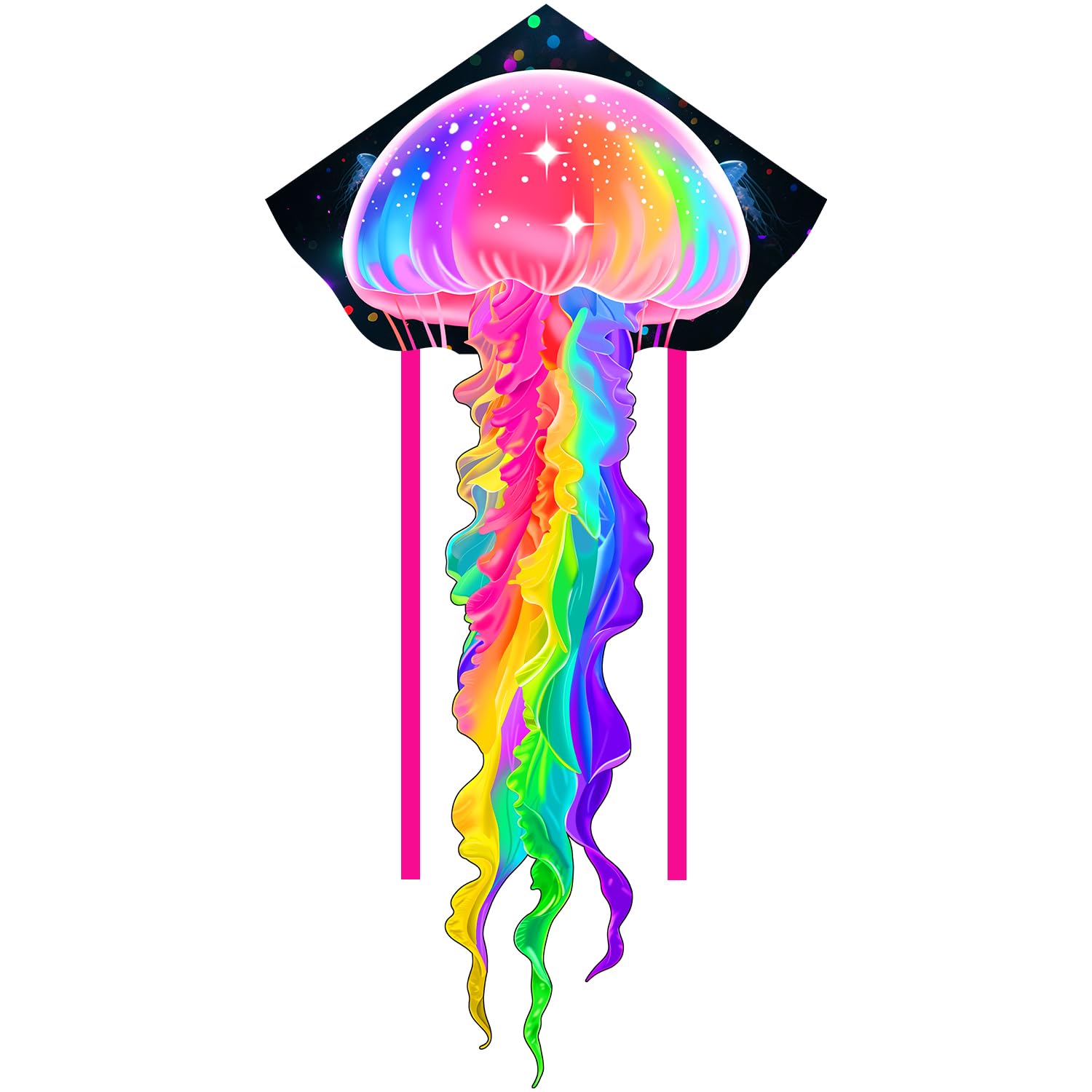 YFAFENGS Large Jellyfish Kite – Easy to Fly for Kids & Adults, Colorful Ripstop Polyester