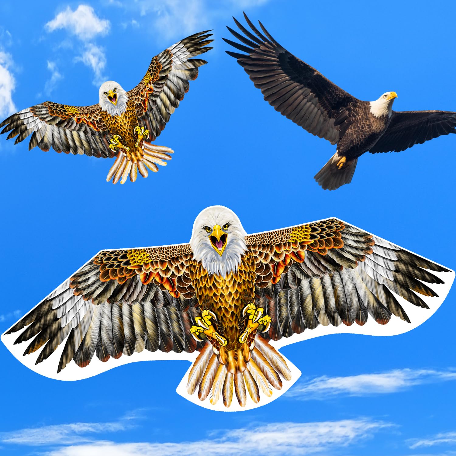 YFAFENGS Realistic Bald Eagle Kite – Durable Polyester Kite for Adults & Kids, Easy to Fly at Beach or Park