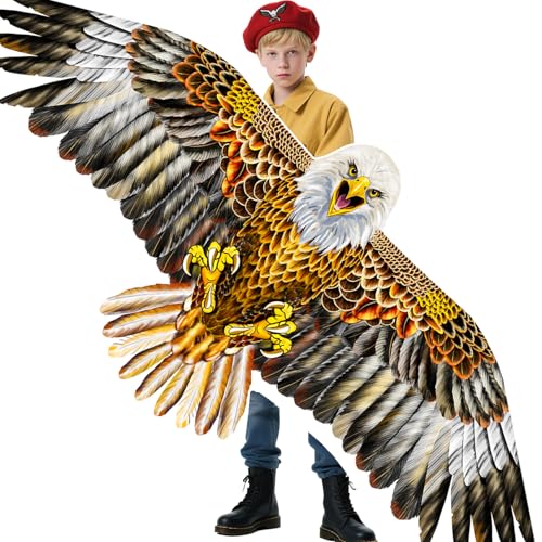 YFAFENGS Realistic Bald Eagle Kite – Durable Polyester Kite for Adults & Kids, Easy to Fly at Beach or Park