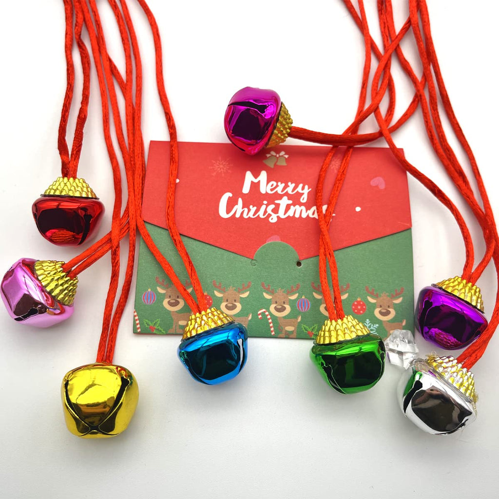 yfstyle Christmas Bell Necklace and Bracelet Set – 16-Piece Jingle Bell Jewelry for Parties and Costumes
