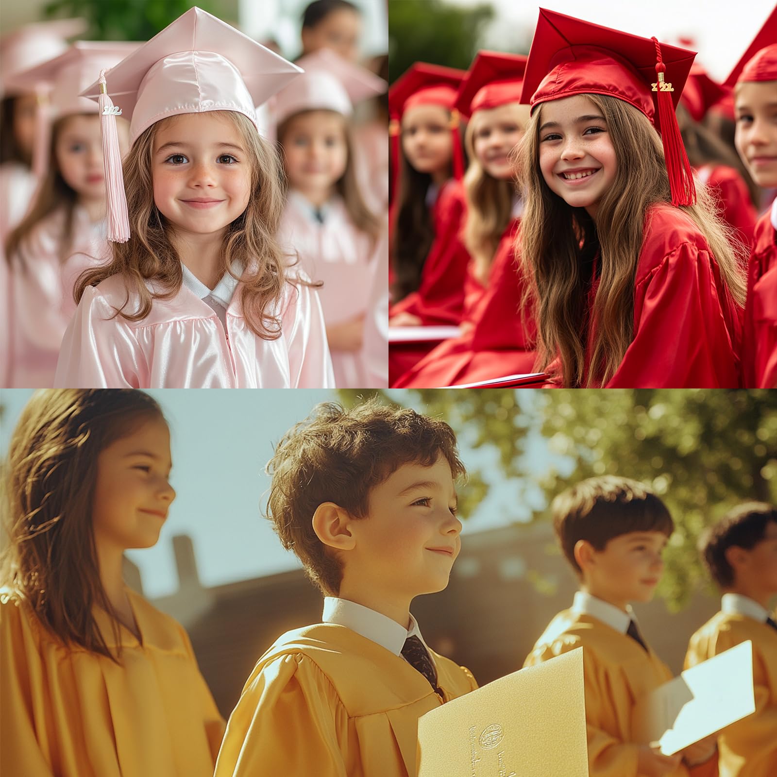 YIIOSS Preschool & Kindergarten 2026 Graduation Cap and Gown Set for Toddlers and Kids