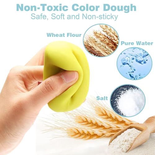 Yiklucg Dinosaur and Ocean Molds Dough Set – 18 Unique Molds + 10 Tools for Kids Aged 3-8