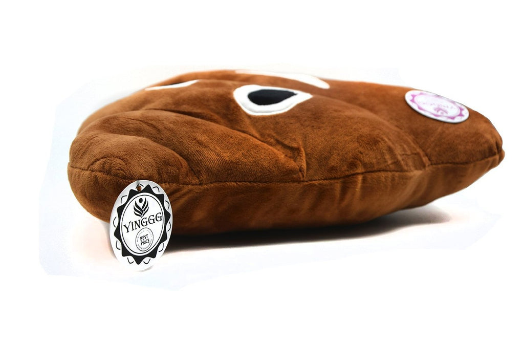 YINGGG 32cm Poop Plush Pillow – Soft Round Triangle Emotion Cushion, Cute Decorative Stuffed Toy, Brown Gift for Kids and Friends