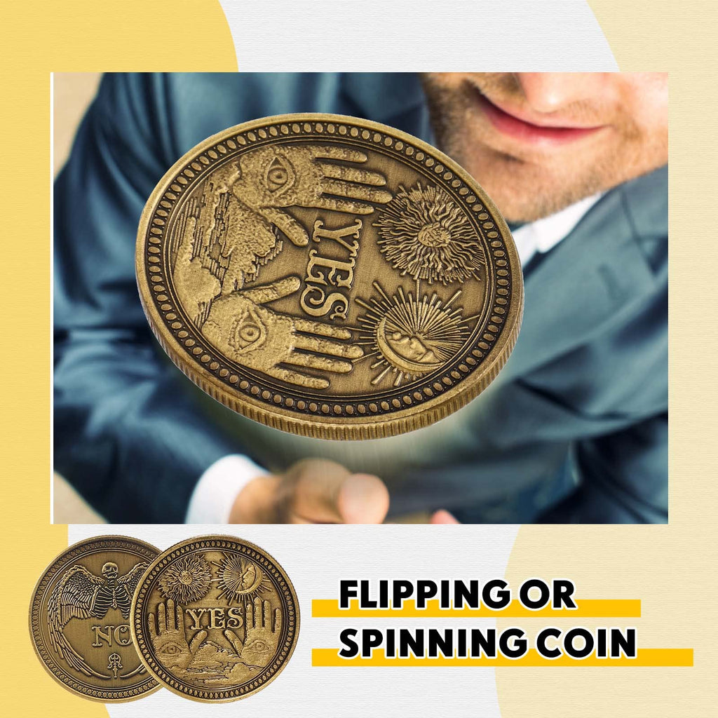 Yinkin 10-Pack Gold Yes No Challenge Coins – Decision Maker Flip Coins for Party Games, Holiday Gifts
