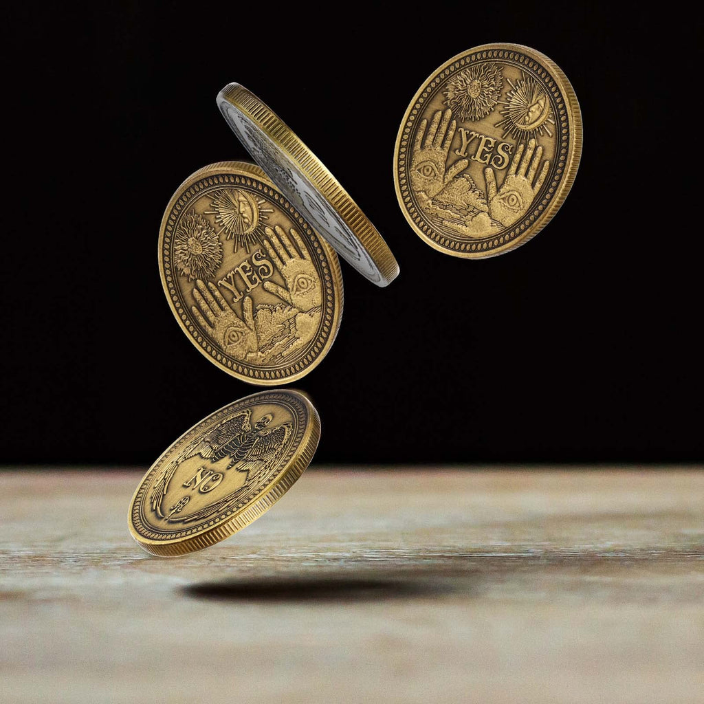 Yinkin 10-Pack Gold Yes No Challenge Coins – Decision Maker Flip Coins for Party Games, Holiday Gifts