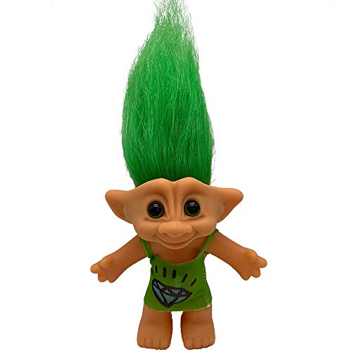 Yintlilocn Green Diamond Vintage Troll Doll – 7.5" PVC Collectible for Crafts, Parties & School Projects