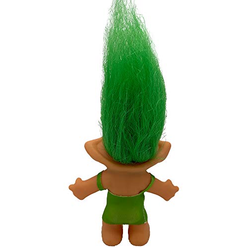 Yintlilocn Green Diamond Vintage Troll Doll – 7.5" PVC Collectible for Crafts, Parties & School Projects