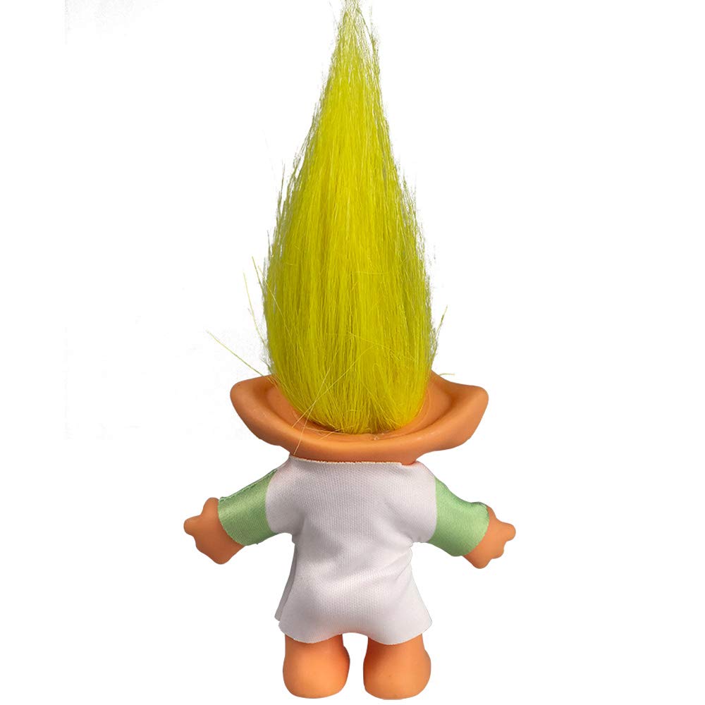 Yintlilocn Vintage Troll Doll - 7.5 Inch Yellow Hair, PVC/Polyester for Collections, Crafts, School Projects, Party Favors