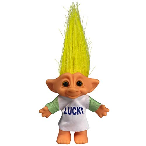 Yintlilocn Vintage Troll Doll - 7.5 Inch Yellow Hair, PVC/Polyester for Collections, Crafts, School Projects, Party Favors