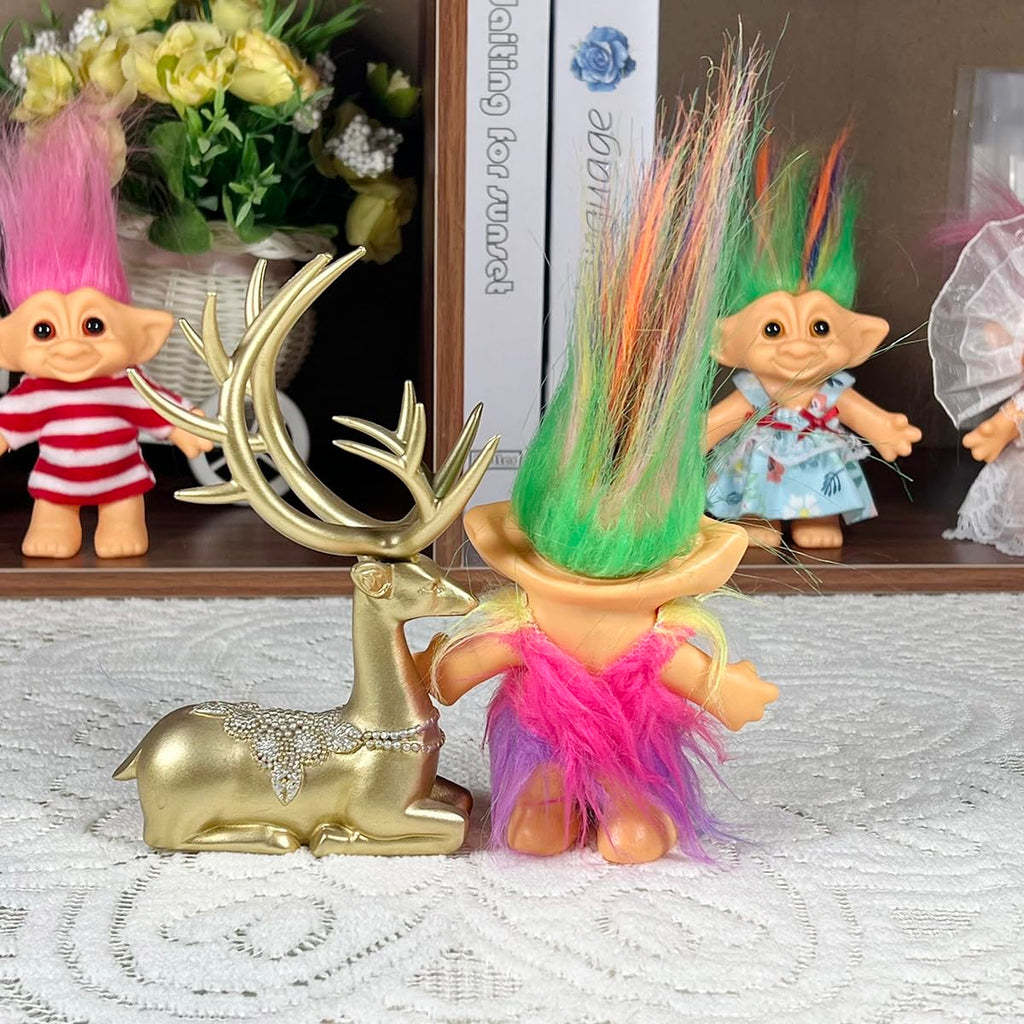 Yintlilocn Vintage Troll Doll – 7.5 Inch Collectible with Soft Hair, PVC & Polyester, for Crafts, School Projects & Party Favors