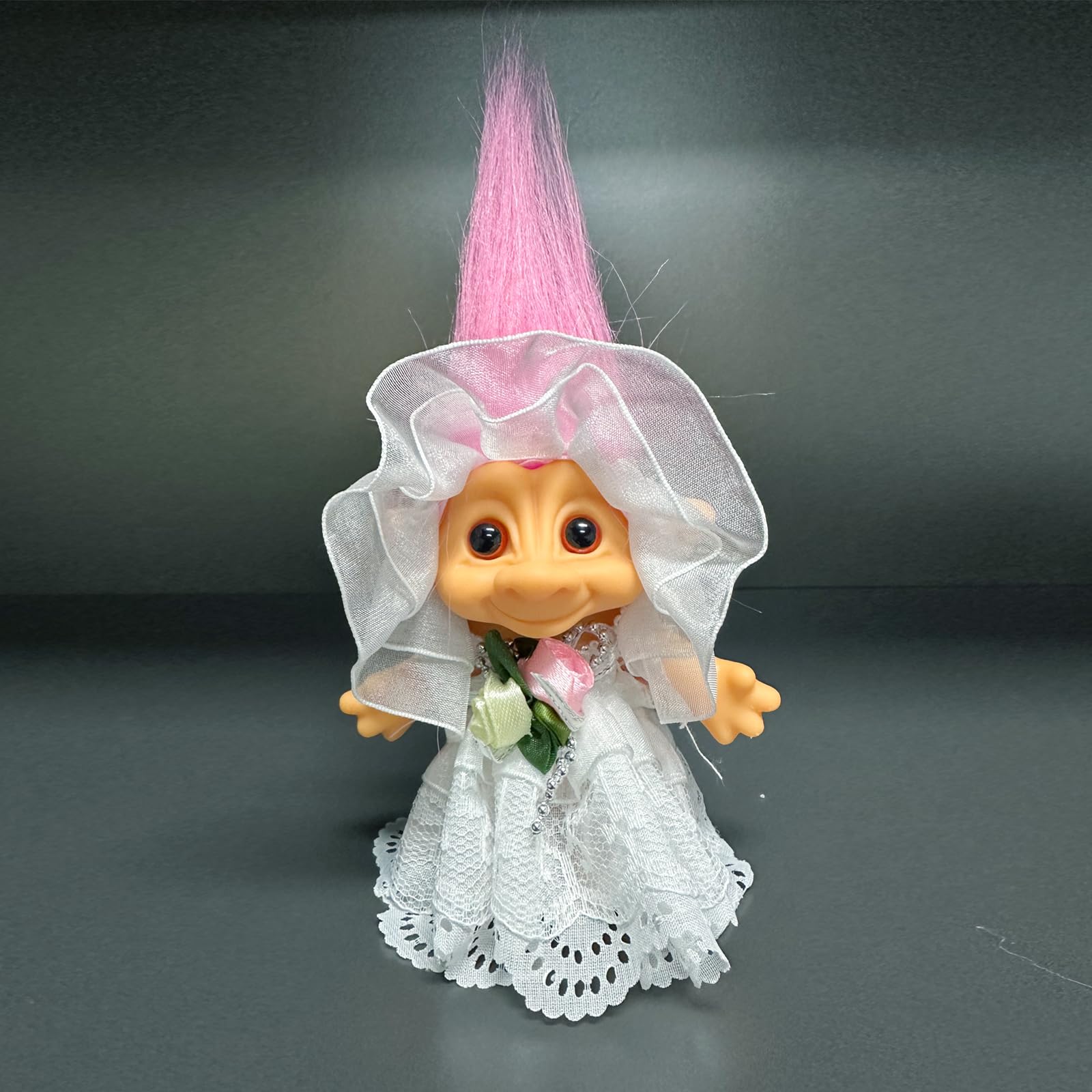 Yintlilocn Vintage Troll Doll – 7.5" White Retro Collectible with Soft Hair