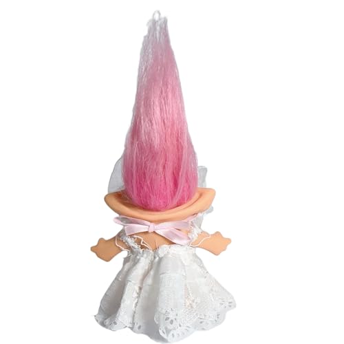 Yintlilocn Vintage Troll Doll – 7.5" White Retro Collectible with Soft Hair