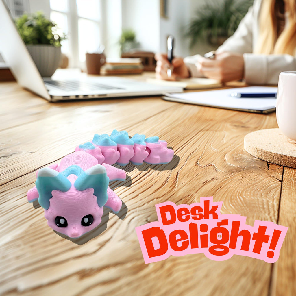 Yipintang 3D Printed Articulated Fox - 8 Inch Flexible Fidget Animal Desk Décor (Candy Fox)