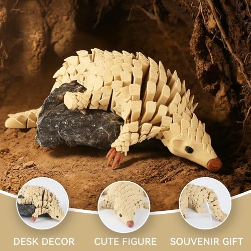 Yipintang 3D Printed Pangolin Desk Decor – 8.3" Reinforced Articulated Figure with Realistic Scaled Texture
